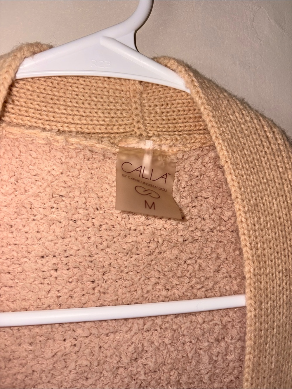 Calia beige Sherpa long cardigan sweater M - Picture 2 of 3
